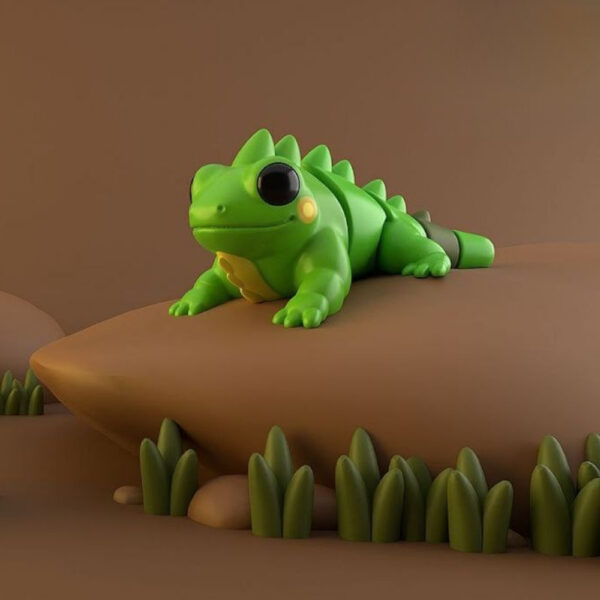 Koza Stylized Iguana STL - 3D Printable Reptile Figurine (Artistic Lizard Model) - Image 2