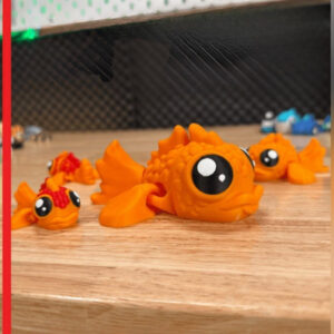 Articulated Goldfish STL – 3D Printable Flexi Fish Model | Poseable Aquatic Desk Toy