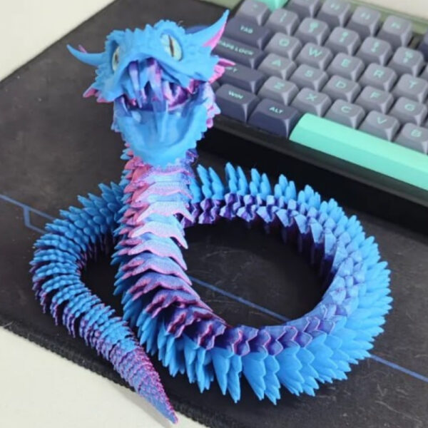 Flexi Snake STL – Articulated 3D Printable Serpent Model | Smooth Print-in-Place Design - Image 2