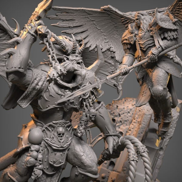 "Ka’bandha vs. Sanguinius Diorama STL – 3D Printable Warhammer 40K Epic Battle Scene (Siege of Terra) - Image 6