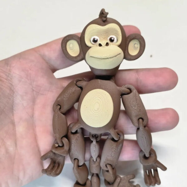 Articulated Monkey STL – Print-in-Place 3D Printable Jungle Toy | Poseable & Flexible Primate Model - Image 2