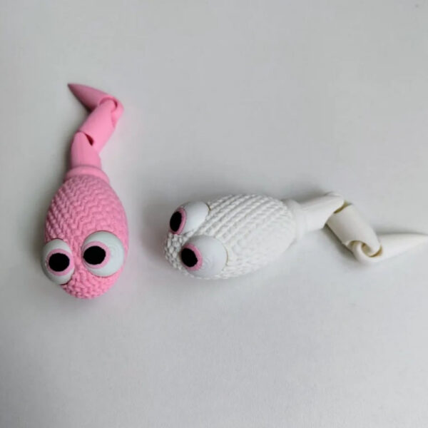 Articulated Knitted Sperm STL – Whimsical Flexi 3D Printable Model | Biology-Inspired Desk Toy - Image 2