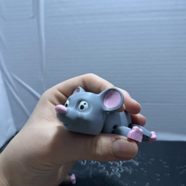 Cute Flexi Mouse STL – Print-in-Place Articulated Rodent | Adorable 3D Printed Desk Toy - Image 2