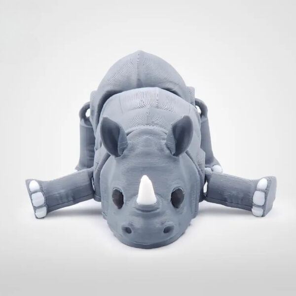 Flexi Rhino STL – Articulated 3D Printable Toy | Cute Poseable Animal Model - Image 3