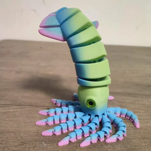 Flexi Octopus STL – Articulated Print-in-Place Model | 3D Printable Poseable Sea Creature Toy - Image 3