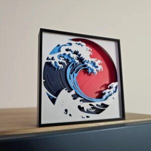 Hokusai Shadowbox STL – 3D Printable Layered Art (The Great Wave Off Kanagawa)
