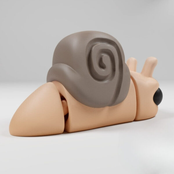 Flexi Snail STL – Articulated Print-in-Place 3D Model | Adorable Slow-Moving Toy - Image 2