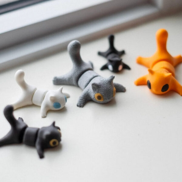FlexiCat 2-Color STL – Poseable Dual-Tone 3D Printable Cat | Fidget Toy & Desk Decor - Image 2