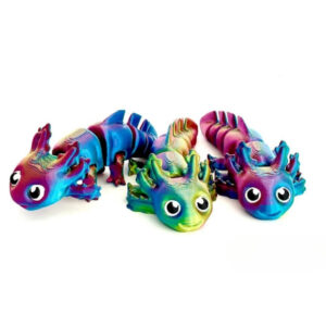 Axocuties STL – Articulated Axolotl 3D Model | Flexi Print-in-Place Salamander Toy