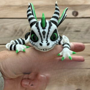 Beetlejuice Dragon STL – Spooky Striped Fantasy Creature | 3D Printable Gothic Decor