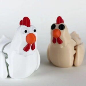 Cute Chicken STL – Single Color Flexi 3D Model | Print-in-Place Farm Animal Toy