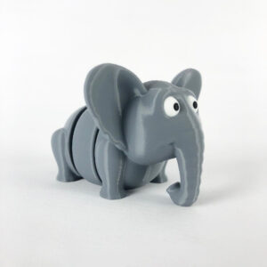 Baby Elephant – Articulated Print-in-Place STL | 3D Printable Poseable Elephant Model