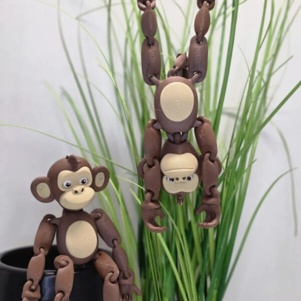 Articulated Monkey STL – Print-in-Place 3D Printable Jungle Toy | Poseable & Flexible Primate Model - Image 3