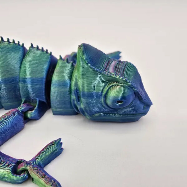 Articulated Chameleon STL – 3D Printable Flexi Lizard | Color-Changing Print-in-Place Model - Image 3