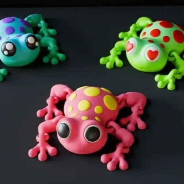 Flexi Frog STL – Articulated 3D Printable Toy | Cute Poseable Amphibian Model for Desk Decor & Fidget Fun - Image 2