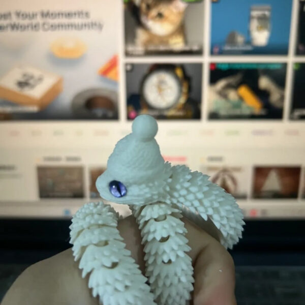 Snow Snake STL – Winter-Themed Flexi 3D Model | Articulated Holiday Desk Toy & Decor - Image 2