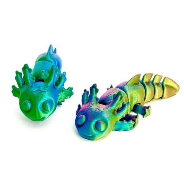 Axocuties STL – Articulated Axolotl 3D Model | Flexi Print-in-Place Salamander Toy - Image 3