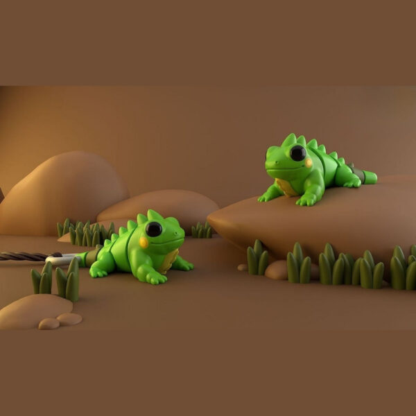 Koza Stylized Iguana STL - 3D Printable Reptile Figurine (Artistic Lizard Model) - Image 3