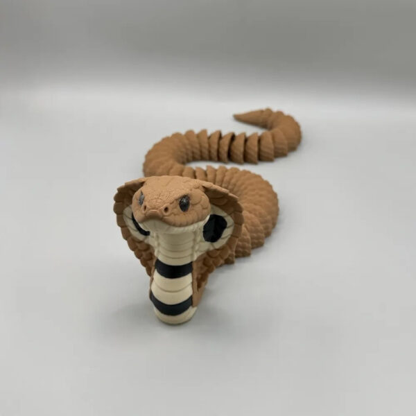 Articulated Cobra STL – 3D Printable Poseable Snake Model | Realistic 8mm Glass Eye Version - Image 3