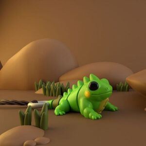 Koza Stylized Iguana STL - 3D Printable Reptile Figurine (Artistic Lizard Model)