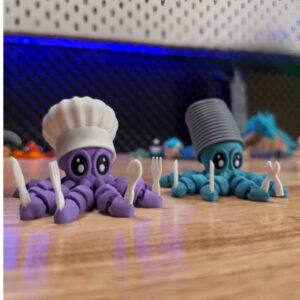 Poseable Octopus Chef STL - 3D Printable Kitchen Companion (Articulated Tentacles)