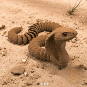 Poseable Cobra Snake STL – 3D Printable Flexi Articulated Serpent (Desert Diorama or Toy)