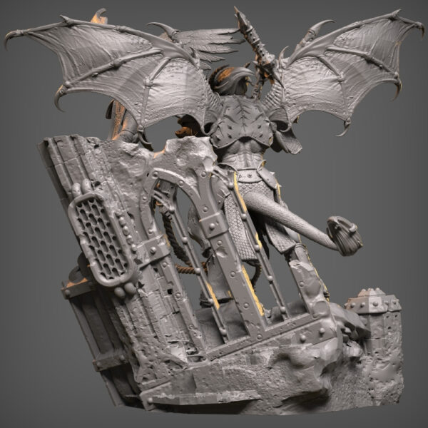 "Ka’bandha vs. Sanguinius Diorama STL – 3D Printable Warhammer 40K Epic Battle Scene (Siege of Terra) - Image 4