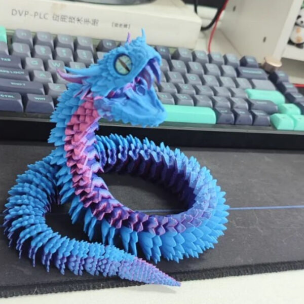 Flexi Snake STL – Articulated 3D Printable Serpent Model | Smooth Print-in-Place Design - Image 4