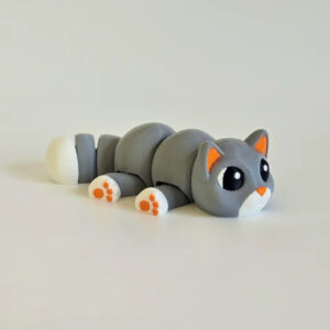 Cute Kitten STL – 3D Printable Cat Model | Flexi or Static Pose (Adorable Desk Companion)