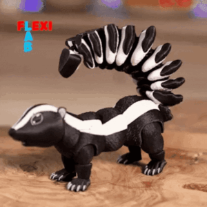 Flexi Skunk STL – Articulated 3D Printable Model | Playful & Poseable Print-in-Place Critter