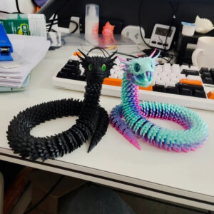 Flexi Snake STL – Articulated 3D Printable Serpent Model | Smooth Print-in-Place Design