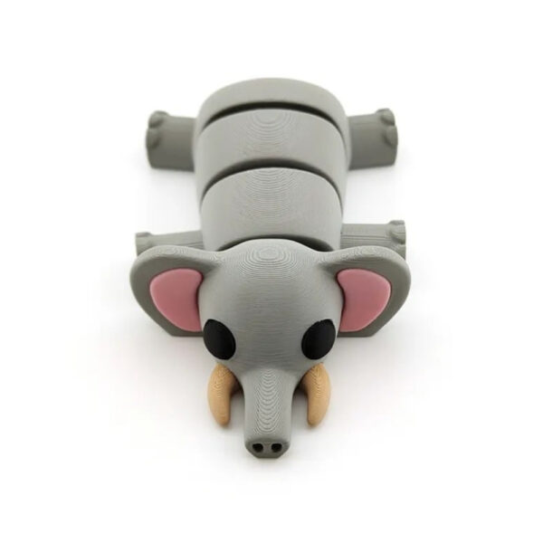Flexi Elephant STL – 3D Printable Articulated Model | Single-Color & AMS-Ready Multicolor Versions
