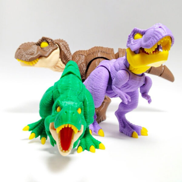 Flexi T-Rex STL – Articulated 3D Printable Dinosaur | Print-in-Place Jurassic Toy