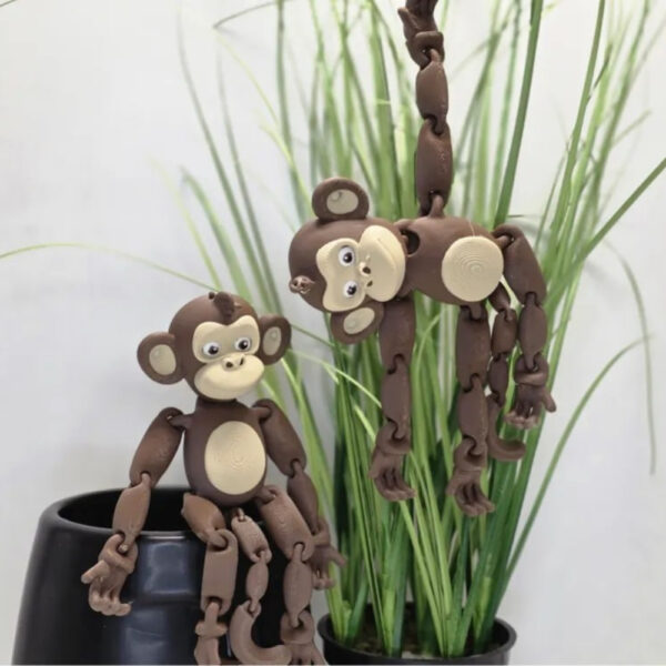 Articulated Monkey STL – Print-in-Place 3D Printable Jungle Toy | Poseable & Flexible Primate Model