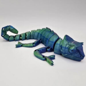 Articulated Chameleon STL – 3D Printable Flexi Lizard | Color-Changing Print-in-Place Model