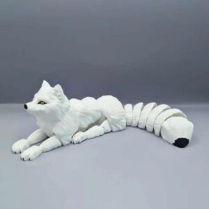 Kekreations – Arctic Fox STL | 3D Printable Winter Fox Model | Fluffy & Adorable Desk Companion
