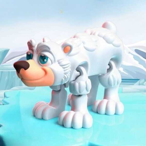 Flexy Polar Bear STL – Articulated Arctic Animal Toy | Poseable 3D Printable Model
