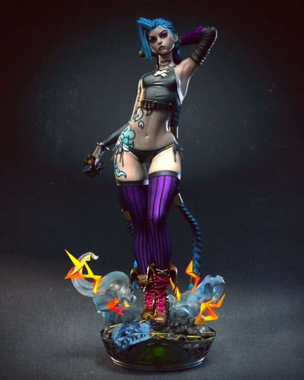 Jinx (SFW) 3D Printable STL File – League of Legends Fan Art Model