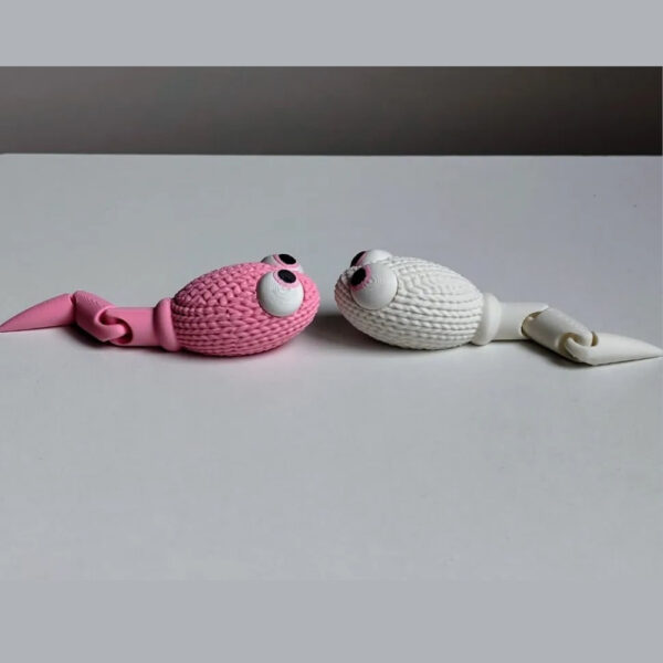 Articulated Knitted Sperm STL – Whimsical Flexi 3D Printable Model | Biology-Inspired Desk Toy - Image 3
