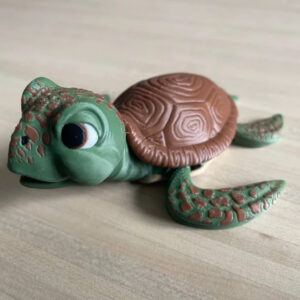 Flexi Turtle STL – Articulated Print-in-Place 3D Model | Poseable Reptile Toy & Desk Decor