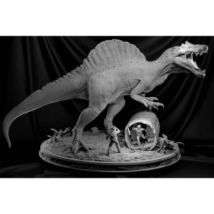 Spinosaurus Diorama 3D Printable STL – Realistic Prehistoric Model for Jurassic Displays