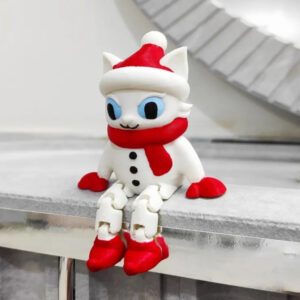 Articulated Snowcat STL – Winter Flexi Animal Model | 3D Printable Poseable Toy
