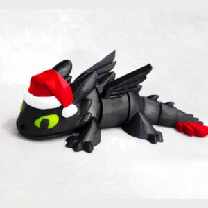 Articulated Christmas Night Fury Dragon STL – 3D Printable Holiday Toy & Decor