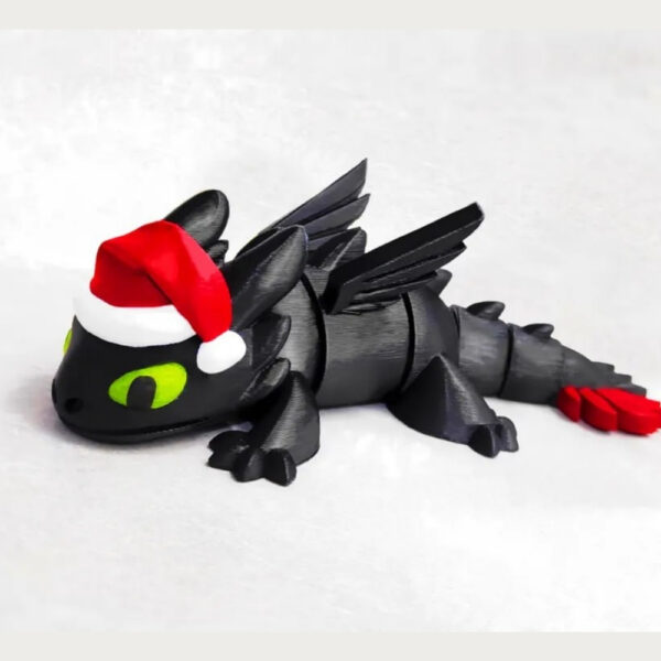 Articulated Christmas Night Fury Dragon STL – 3D Printable Holiday Toy & Decor