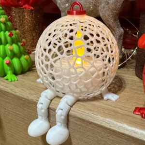 Articulated Voronoi Christmas Ball STL – 3D Printable Holiday Ornament with Flexible Design