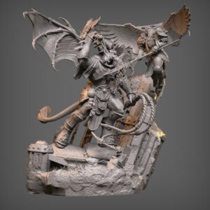 "Ka’bandha vs. Sanguinius Diorama STL – 3D Printable Warhammer 40K Epic Battle Scene (Siege of Terra)