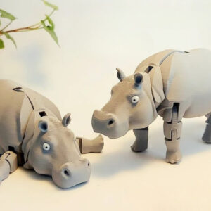 Articulated Hippo STL – Flexi 3D Printable Toy | Print-in-Place River Horse Model