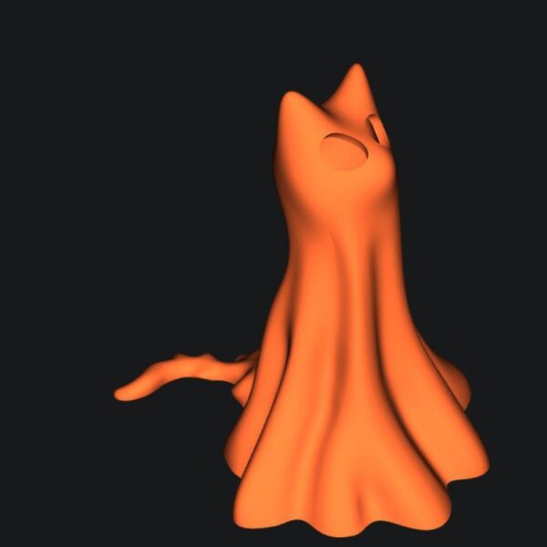 A Trio of Halloween Ghost Cats – 3D Printable Spooky Cat Figurines - Image 3