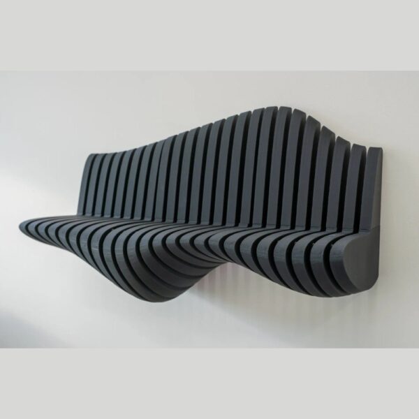 Wavy Decorate Ribs Shelf – 3D Printable Modern Wall Shelf - Image 2