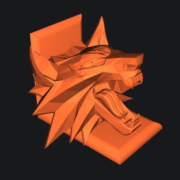 The Witcher Bookend – 3D Printable Witcher Wolf Head Book Holder - Image 2